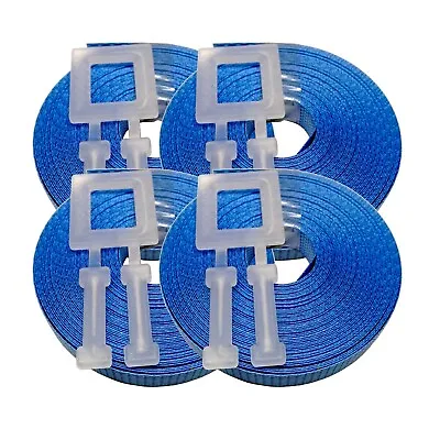 1x-100x 12mm Pallet Box Strapping Kits: 4x 7.5m + 4x Buckles 145kg Brake BLUE • £3.99