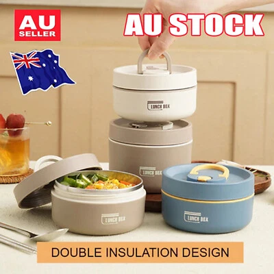 $14.87 • Buy Insulated Hot Food Flask Thermos Lunch Box Warmer Food Container Picnic School~