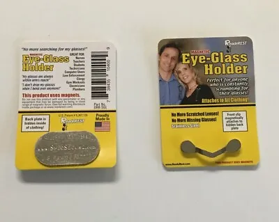 ReadeREST Magnetic Eyeglass Holder - Stainless Steel Unisex LOT OF TWO • $12.99