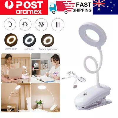 Flexible USB Clamp Clip On LED Lights Reading Table Desk Bed Bedside Night Lamp • $14.99