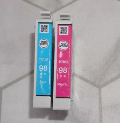 Epson 98 T0982 Cyan & T0983 Magenta Ink Cartridges HAVE BEEN OPENED! READ!!! • $12