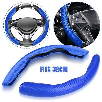 2X Universal 15 /38cm Car Steering Wheel Cover Carbon Fiber NonSlip Accessories • $11.98