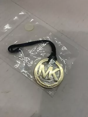 MICHAEL KORS Gold Purse Bag Belt Charm Key Chain FOB Hang Tag Brown  Leather • $10