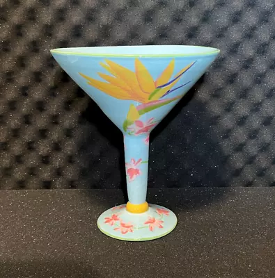 Baum Brothers Bird Of Paradise By Anne Ormsby Giant Martini Compote Centerpiece • $71.24