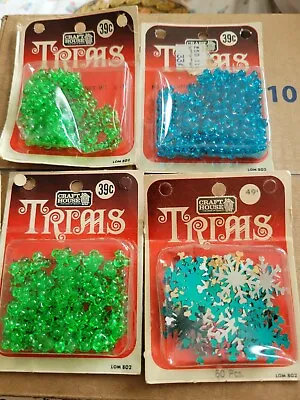 Vintage Craft House Trims Beads And Sequins NOS  Crafts Ornaments 4 Packs • $7