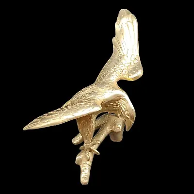 Polished Brass Eagle Figure Statue 13  Large Vtg Gold Branch Wings Spread Flying • $63.90