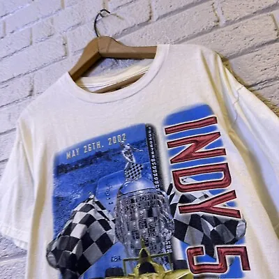 Vintage 1996 80th Indy 500 Men's Shirt By LOGO ATHLETIC Large USA Made • $19.34