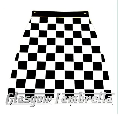 Lambretta CHEQUERED WHITE / BLACK MOULDED SCOOTER MUDFLAP (Hard Type) GP SX Etc • £12.99