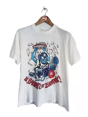 Vintage Duke  Blue Devils  University Mascot T-Shirt NCAA Basketball Size L • $80
