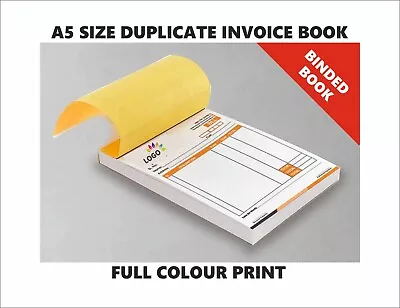 Personalised A5 Duplicate Invoice Book • Order Book • NCR Pad • Receipt Pad • • £135