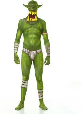 SALE Adult Green Orc Monster Morphsuit Teeth Mens Cheap Scary Halloween Costume • $26.95