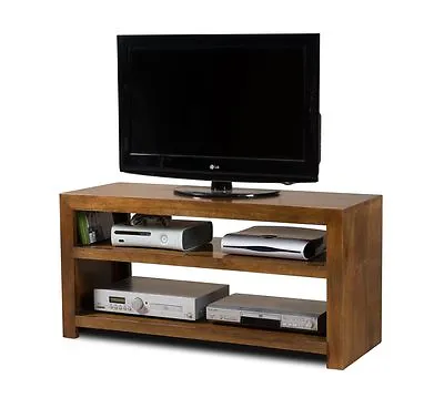 Dakota Honey Mango Shelving Tv Hifi Unit Storage Solid Wood Indian Furniture • £219.44