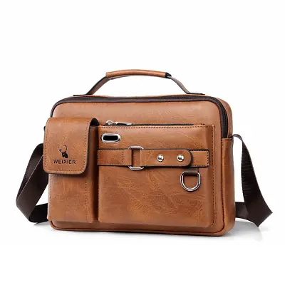 Men's Crossbody Bag Briefcase Business Handbag PU Leather Shoulder Messenger Bag • $20.99