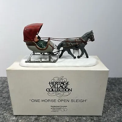 Department 56 Heritage Village Collection One Horse Open Sleigh Dept. 5982-0 EUC • $12
