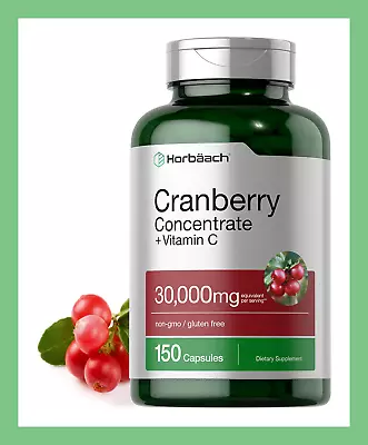 Cranberry Concentrate Extract + Vitamin C 30000Mg 150 Capsules Triple Strength • $14.65