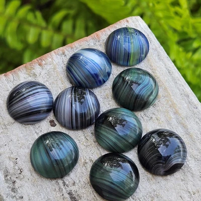 $4 • Buy Vintage Glass Cabochons Cabs Mixed Colors Round Dome Flat Back DIY Jewelry
