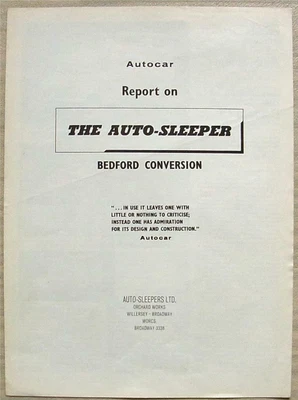 £11.99 • Buy BEDFORD CF AUTO SLEEPER CONVERSION AUTOCAR Motor Caravan Test Report 1972