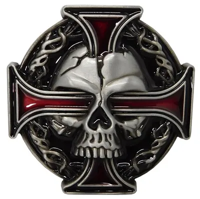 Celtic Red Cross Skull Skeleton Belt Buckle • $12.88