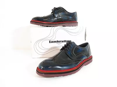 Lambretta - Compton Brogue Shoes - Navy Brush Leather - Size UK11 EU45 - NWB • £29.59