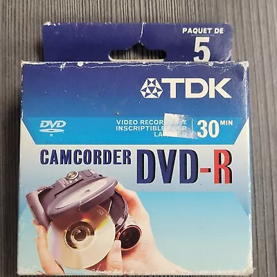 TDK Mini DVD-R 5 Pack Discs 1.4 GB Camcorder Recordable Media 30 Min • $12.98
