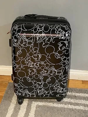 American Tourister Disney Spinner Mickey Mouse Black Sketch Carry-On Bag Sz 20in • £143.67