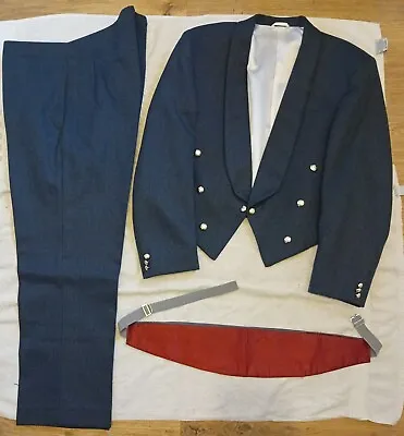 Vintage R.a.f Officers Mess Dress +trousers + Cummerbun.32 Waist.good  Clean Con • £25