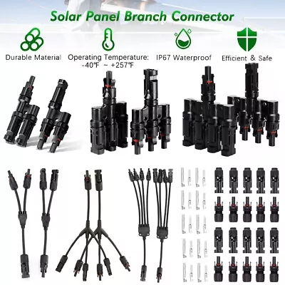 Solar Panel Y / T Branch Cable Connection Waterproof Adapter Connector Extension • $7.99