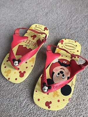 Havaianas Size Eur 27/28 - Disney Mickey Mouse Baby Kids Flip Flop Sandals • £5