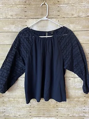 J. Crew Women’s Top Shirt Blouse With Lace Sleeves Size: XL • $20