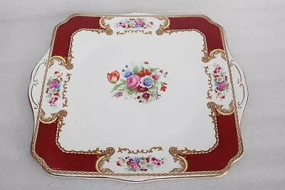 Vintage Myotts Royal Crown China Large Square Floral Plate Signed L Caillibotte • £2.99