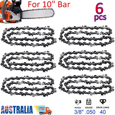 6pcs 10  Chainsaw Chain Saw Chains 3/8 .050 40DL For Ozito PCS-254 10 Inch Bar • $35.89