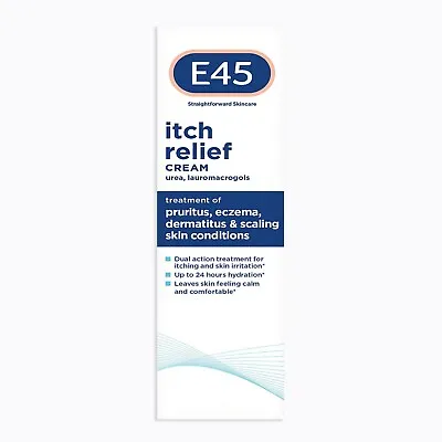 E45 Itch Relief Cream 50g- For Itchy Eczema & Dry Skintreates & Soothes • £9.99