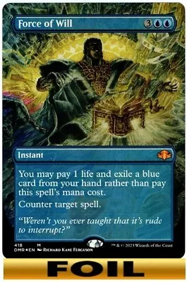 Force Of Will | FOIL BORDERLESS | - Dominaria Remastered - NM MTG • $71