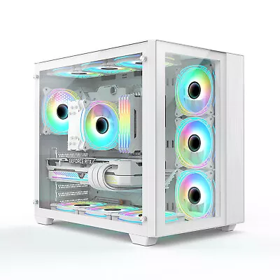 IONZ KZ-Z - PC Gaming Case ATX Mid Tower Dual Chamber ARB PWM -Type C - White • £54.95