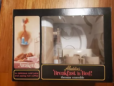 Vintage Aladdin Thermos Ensemble Breakfast In Bed Cups Plate NOS Open Box • $21.99