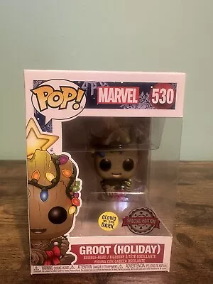 Funko Pop Marvel Holiday Groot GITD Lights Figure SPECIAL EDITION • $6.50