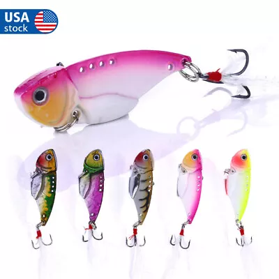 5PCS Fishing Metal Bait Vibration Sinking Lures 11g VIB Blade Hook Tackle USA • $11.03