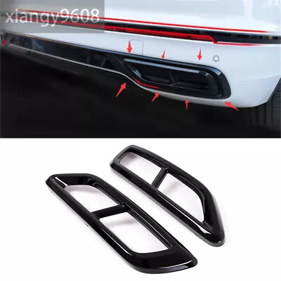 Gloss Black ABS Exhaust Pipe Rear Muffler Tip Cover For Volkswagen Tiguan 2022+ • $29.44