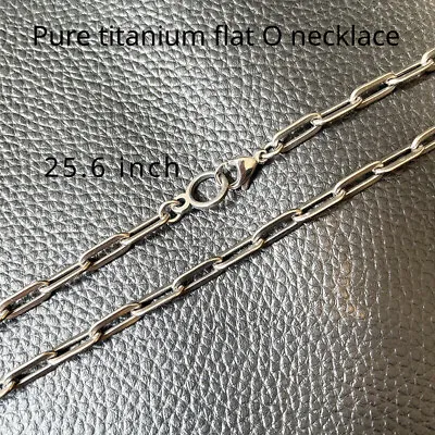 New 5mm TA1 Pure Titanium Flat O Chain Necklace Unisex Men Women Necklace 25.6  • $39.35