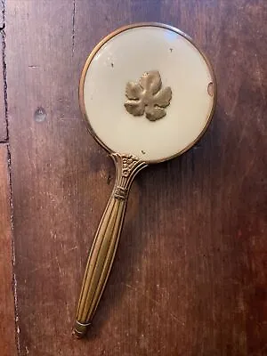 Vintage Hair Brush Ornate Metal Floral Leaf Gold Tone Vanity Hairbrush • $7.50