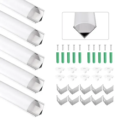 5 Pcs Aluminum Channel Extrusion Profile V-Shape LED Diffuser Strip Lights Cover • £9.95