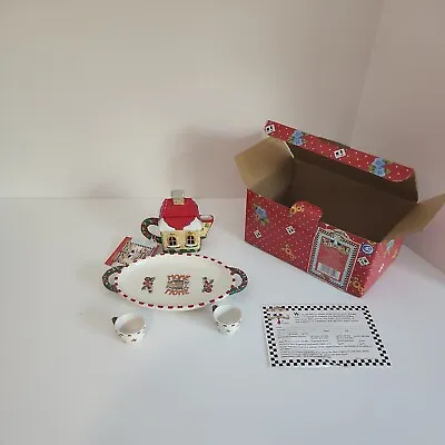 Mary Engelbreit Mini Tea Set Home Sweet Home NIB 2000 Christmas Touches #746894 • $35