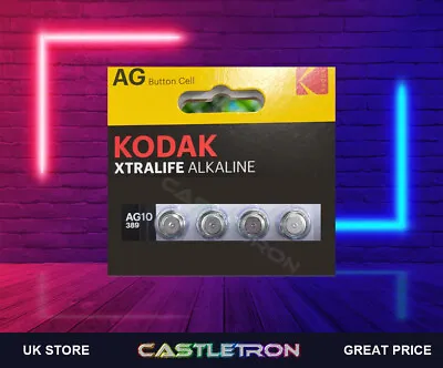KODAK AG10 LR54 LR1130 390 XTRALIFE ALKALINE BATTERY 1.5v Watches Calculators X4 • £0.99