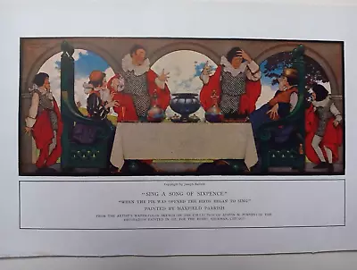 RARE 1900  SING A SONG OF SIXPENCE  Orig. Maxfield Parrish Art Print Litho • $65