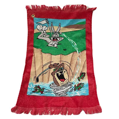 Vintage Looney Tunes Golf Towel 15.5  X 23.5  Bugs Bunny Taz Acme Golf Club  • $12.99