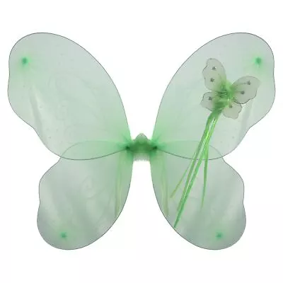 Fairy Wings & Wand Gift Set Tinkerbell Butterfly Costume • £21.81