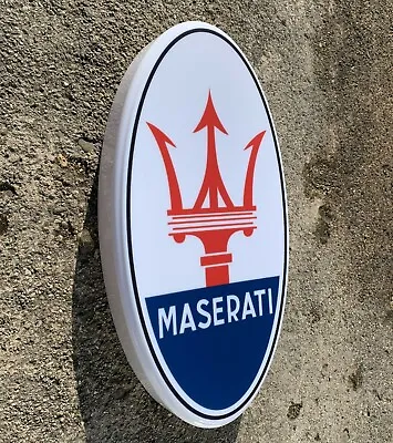 Maserati Led Illuminated Light Up Garage Sign Petrol Gas Oil Automobilia Levante • $94.26