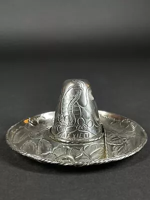 Vintage Maciel Mexican Sterling Ornate Engraved Sombrero Hat Pin Tray • $199.99