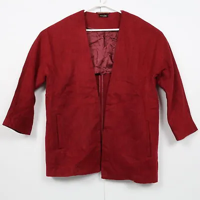 $20.98 • Buy Massimo Dutti Womens Wool Jacket Size M Red Open-Front Cardigan Coat