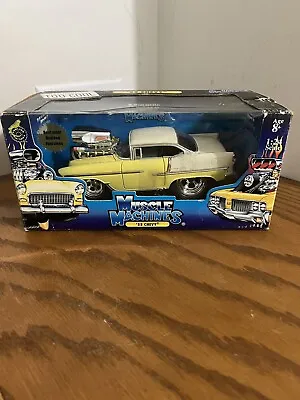 Muscle Machines 1:24 Scale Diecast ‘55 Chevy Canary Yellow Classic Car New • $37.95